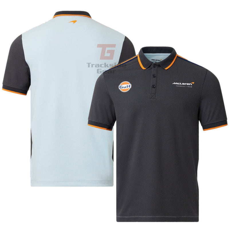 McLaren Gulf Racing Men's Original Polo Shirt - Gulf Blue & Grey