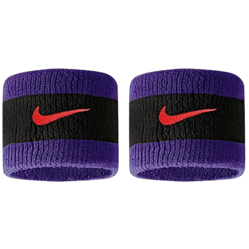 Nike Swoosh Sports Wristbands Black and Purple