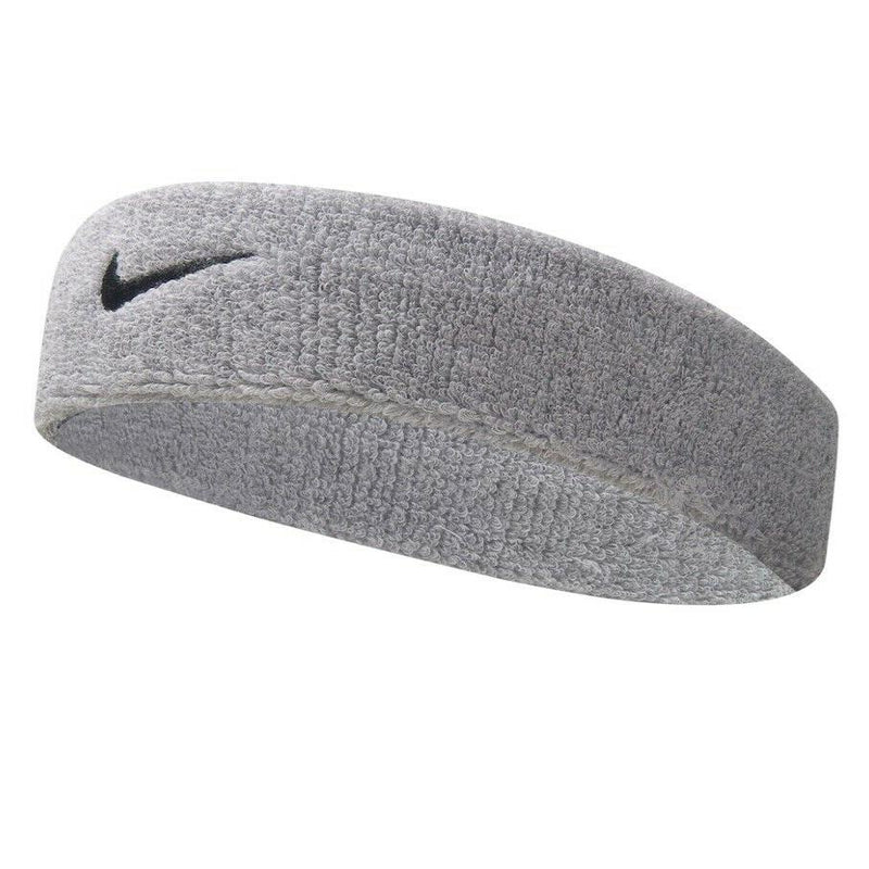 Nike Swoosh Cotton Nylon Sports Headband  Silver / Black - Trackside Gear Australia