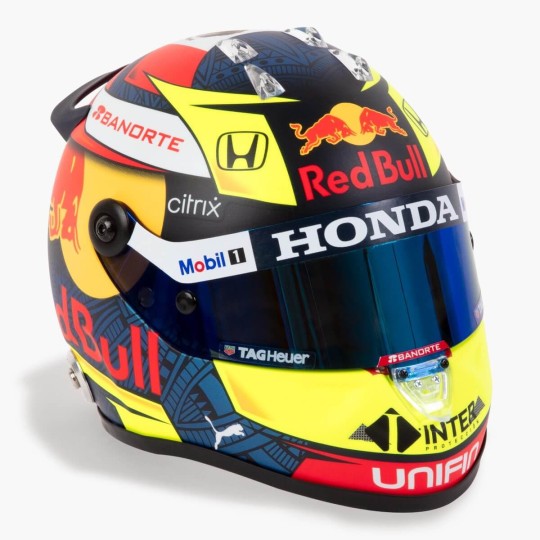 Sergio Perez Red Bull Racing 2021 F1 1:2 Scale Replica Helmet by Schuberth - Trackside Gear Australia